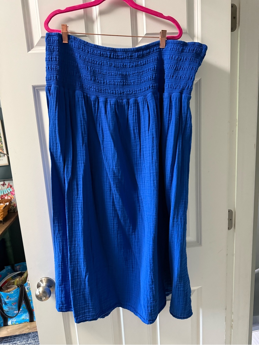 Old Navy Cobalt Blue Maxi Skirt with Smocked Waist